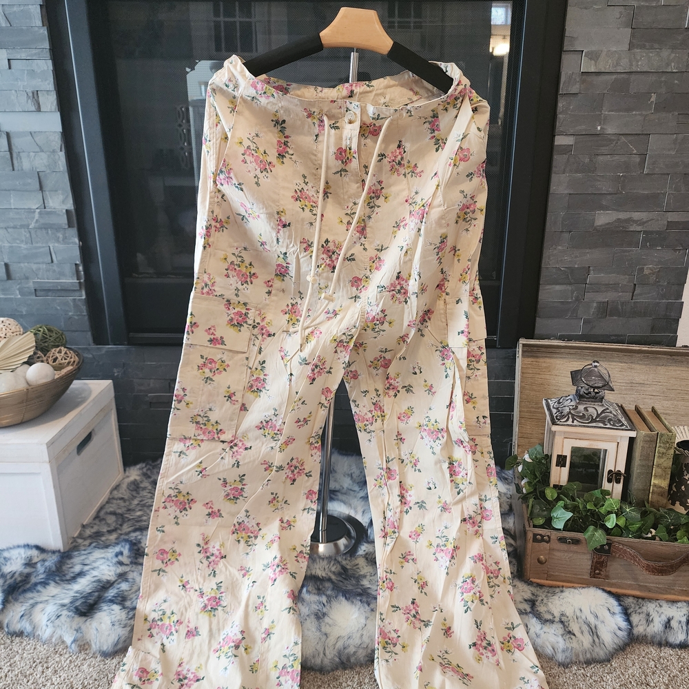Mable Floral Cream Wide Leg Pants